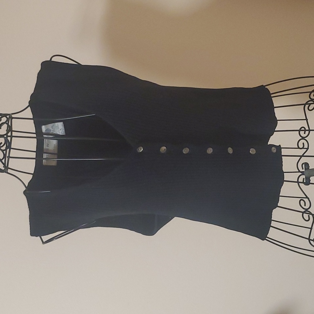 Preview Collection black wool vest size M